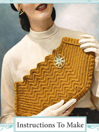 1940s waves clutch bag crochet pattern