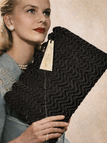 1940s zig zag clutch bag crochet pattern