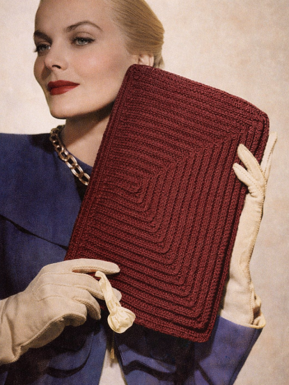 1940s rectangle clutch bag crochet pattern