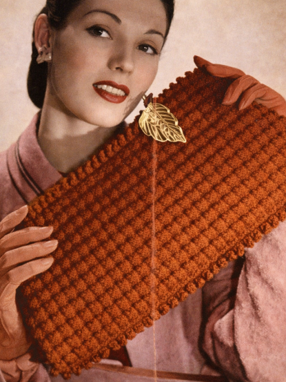 1940s popcorn bobble stitch bag crochet pattern