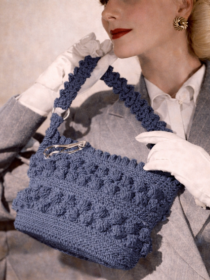 1940s popcorn bobble bag crochet pattern