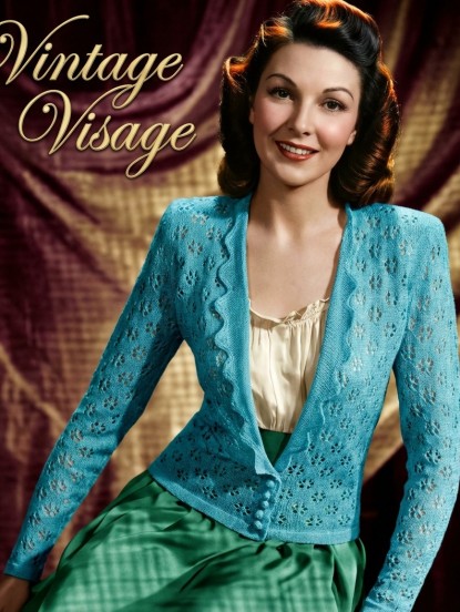 1940s Scallop edge lace stitch jacket knitting pattern