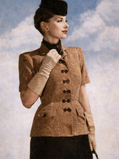 1940s Elegant long Jacket Crochet pattern