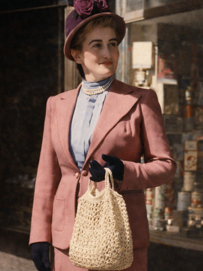 1940s net shopping bag crochet pattern