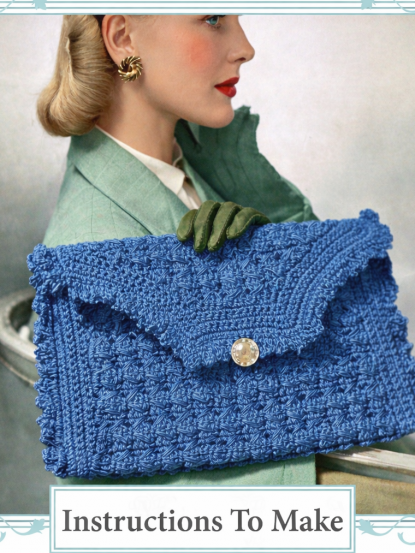 1940s textured flap bag crochet pattern