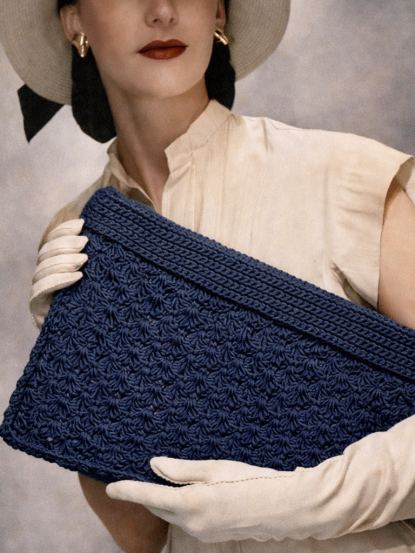 1940s shell stitch clutchbag crochet pattern