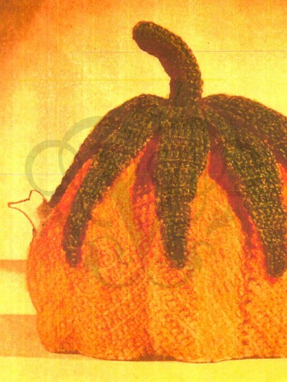 1940s pumpkin tea cosy, cozy, crochet pattern
