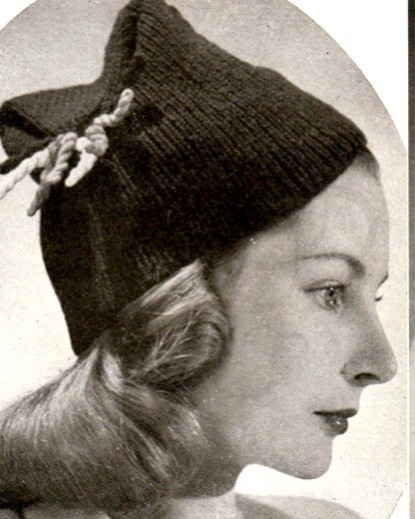 2 1940s wartime knitted hats