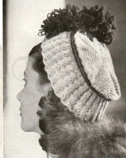 2 1940s wartime knitted hats