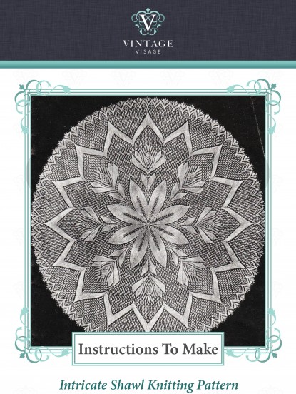 Intricate floral shawl knitting pattern