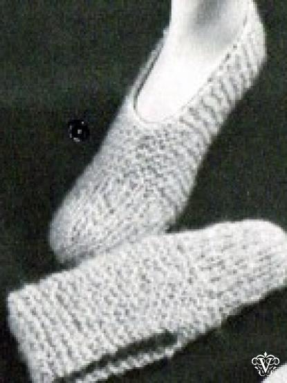 1950s Knitted slipper pattern