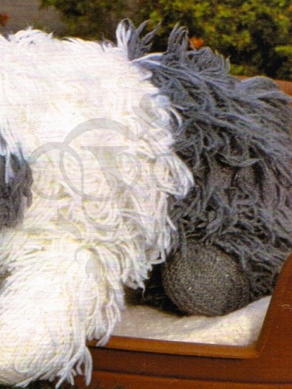 Toy sheepdog vintage knitting pattern-