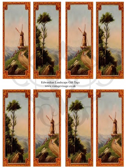 Printable gift tags-Edwardian landscapes