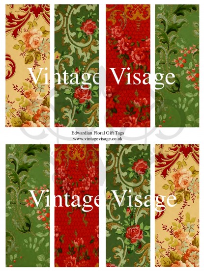 Printable Download Gift Tags 1.5 x 4.5 inches -Edwardia...