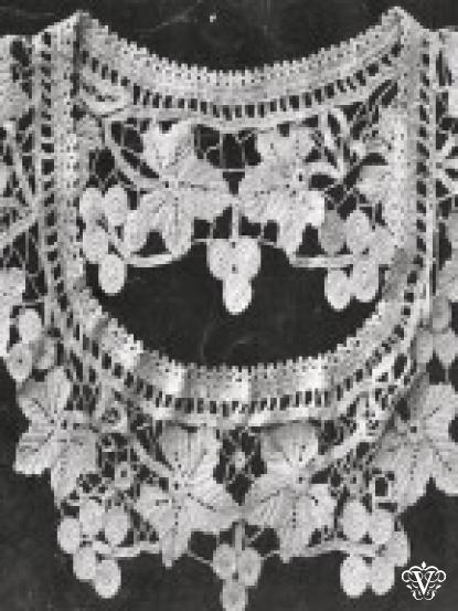 1900s vine leaf and grapes capelet