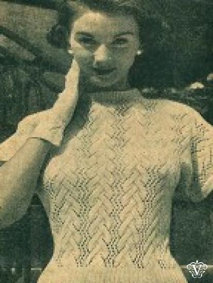 Vintage 1954 Knitting patterns booklet - 7 patterns inc jumpers, (fair isle, lace), socks, vestee, e