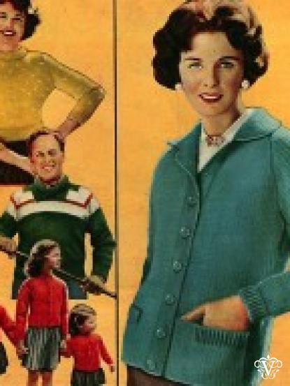 Vintage 1960s Knitting Patterns- 5 designs, hooded jumper, jacket, shawl collar mans jumper etc