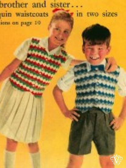 Vintage 1961 matching twosome knitting patterns- mens, womens, childrens etc