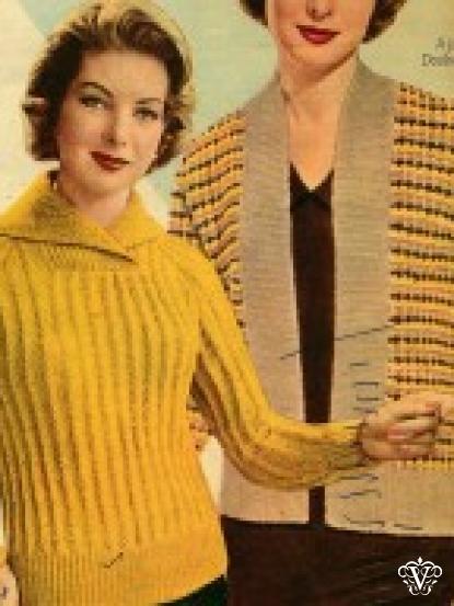 Vintage 1950s knitting patterns-7 designs including ladies jackets,lumber jacket etc