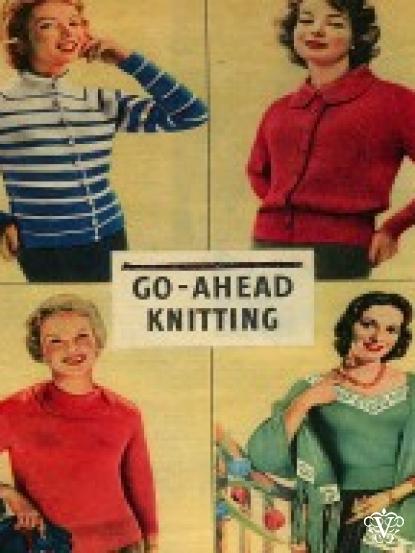 Vintage 1950s Knitting patterns - 5 designs inc evening jumper with matching shawl etc