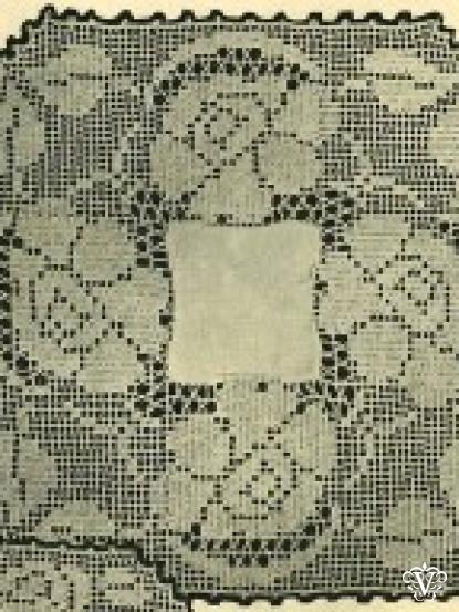 8 Antique Doiiy crochet patterns- inc rose, leaf, vine designs