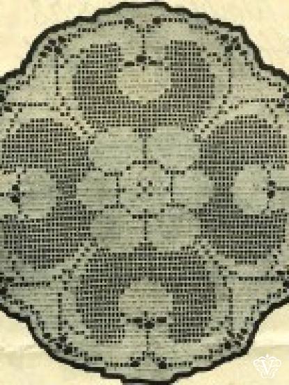 8 Antique Doiiy crochet patterns- inc rose, leaf, vine designs