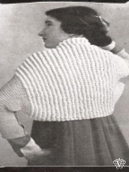 Vintage knitted shrug- early 1900s knitting pattern, easy make