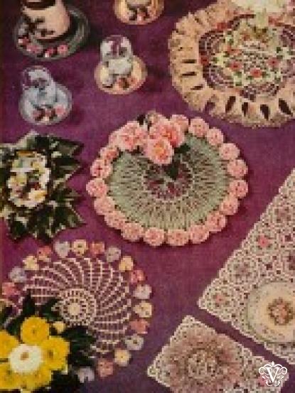 Vintage crochet patterns for pretty flower doilies