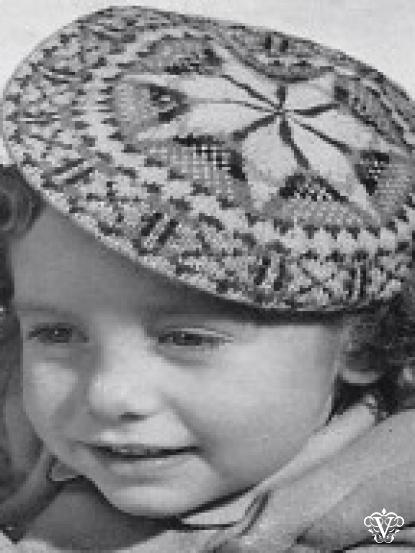 1940s childrens fair isle beret knitting patterns- 3 designs