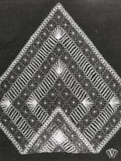 Vintage Flower loom square scarf, wrap