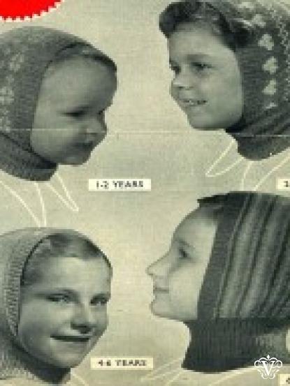 Vintage childrens patterned balaclava ages 1 to 8 years