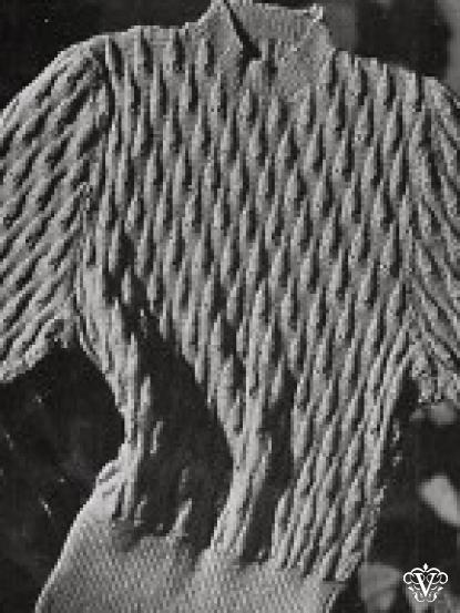 1940s wartime bell jumper vintage  knitting pattern