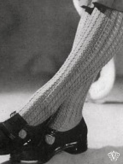 1940s woollen textured stockings vintage knitting patte...