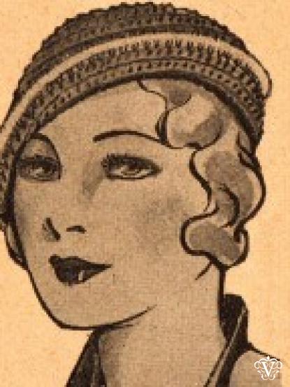 1930s chic crochet 2 colour cap hat